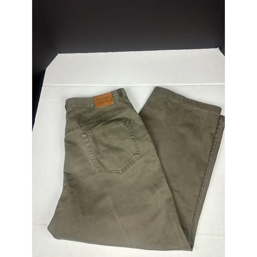 CC FILSON Mens 36x26 Cloth 5 Pocket Pants Marsh Olive Workwear See Pictures